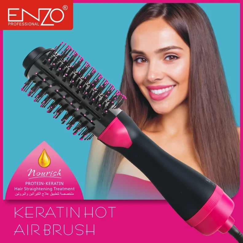 Brosse soufflante Professional 1000W avec Technologie Céramique pour Protection Protein/Keratin ENZO Original EN-4118 Rose – Image 2