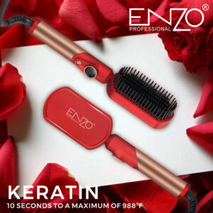 Brosse Lissante Chauffante KERATIN Avec Contrôle De Température avec écran LCD ENZO Original EN-4002