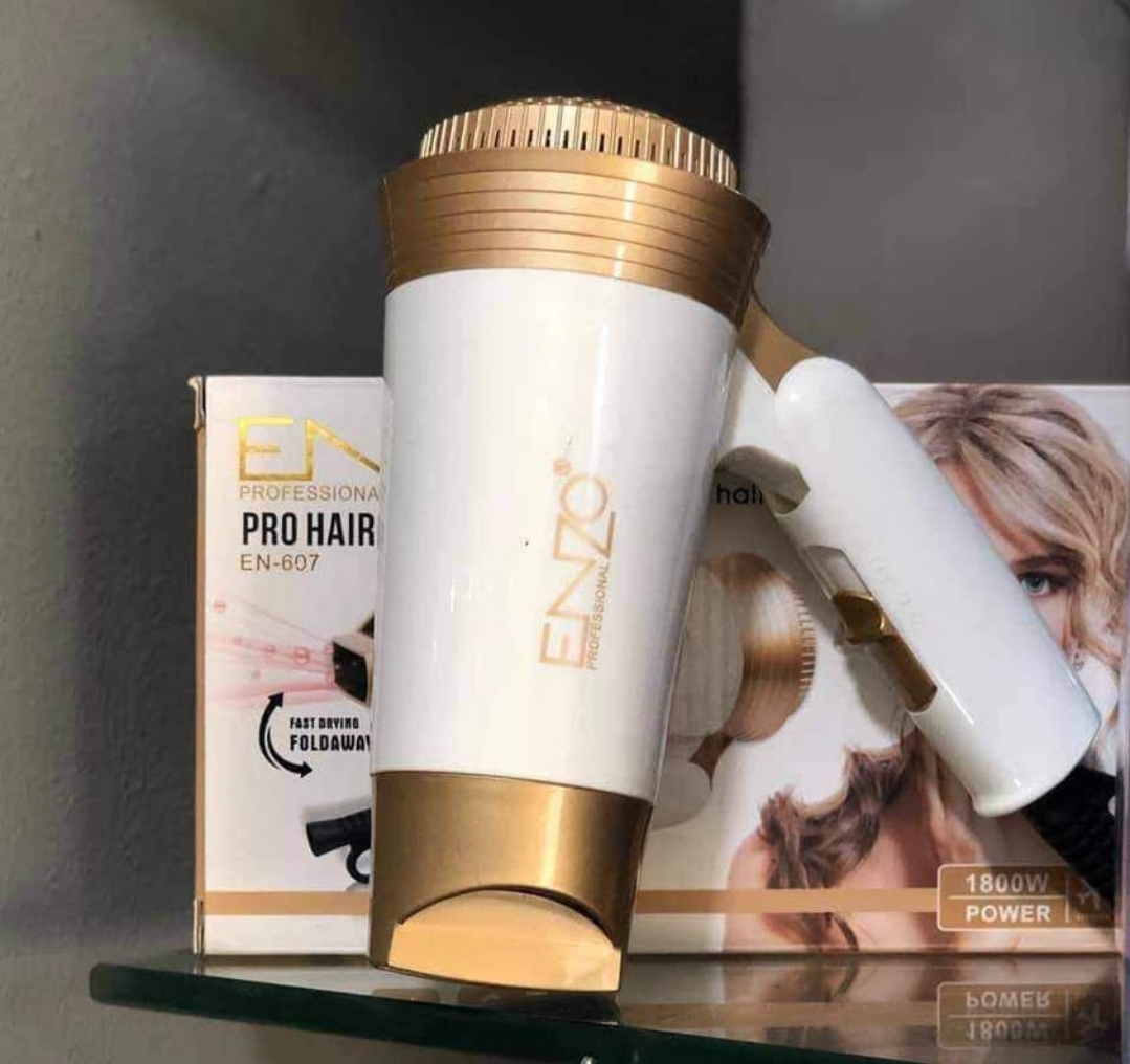 Sèche-cheveux de Voyage Pliable Professional 1800W Avec Températures Réglables Enzo EN-607 – Image 6