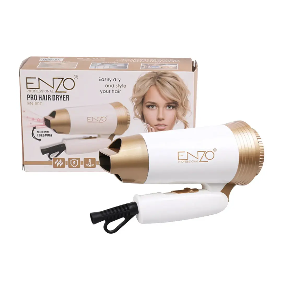Sèche-cheveux de Voyage Pliable Professional 1800W Avec Températures Réglables Enzo EN-607 – Image 3